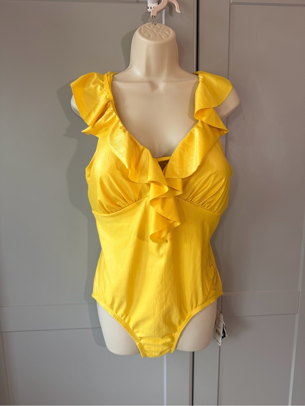 NWT Baby Phat Yellow Ruffle One-Piece Bathing suit  Size 1X